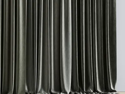 olive green curtains collections 04 Low-poly 3D model