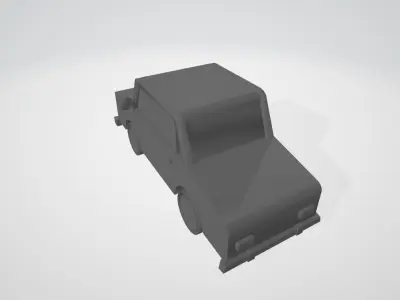 Cartoon car fully empty 3D model