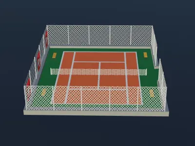 Tennis Court - Switzerland Low-poly 3D model