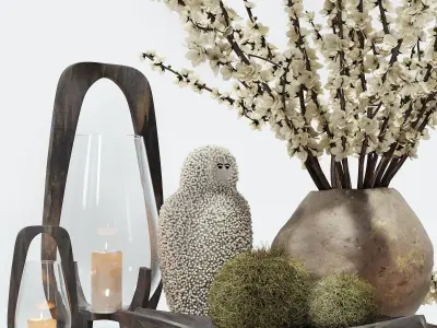 Decorative set with a ceramic beast 3D model