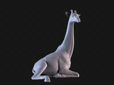 Giraffe Lying Down 3D print model