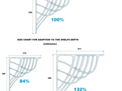 Consoles for shelves in art noveau style 3D print model