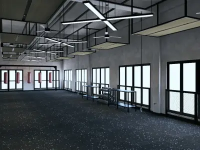 REALISTIC GYM INTERIOR 3D model