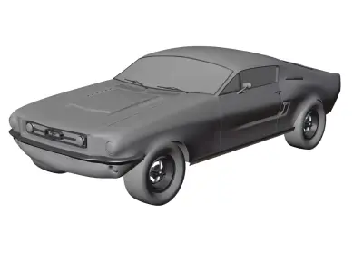 Old Mustang 1967 Low-poly 3D model