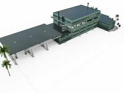 Industrial Building 02 Low-poly 3D model