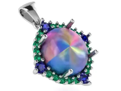 Oval Cabochon Pendant 2811 3D print model