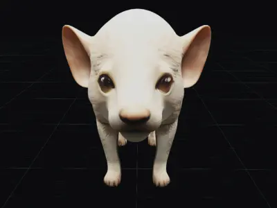 Moon Mammal Low-poly 3D model