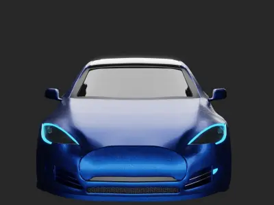 Tesla Model S car Low-poly 3D model