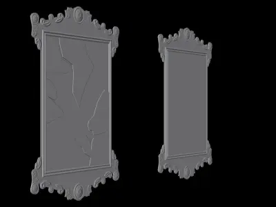 Fancy Mirror Broken and Normal versions 3D model