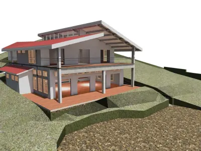 CHALET COUNTRY HOUSE TIBACUY BAKED 3D model
