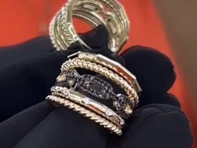 Ring with diamonds N124 3D print model