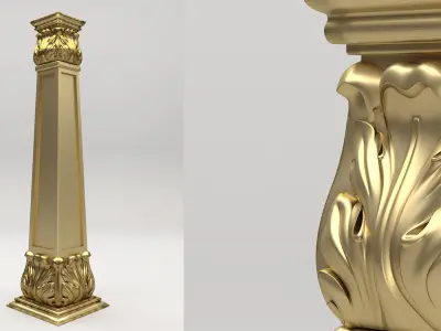 Carved Column 3D model purchase