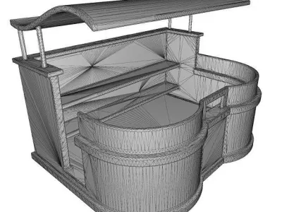 Spectacular Stall Low-poly 3D model