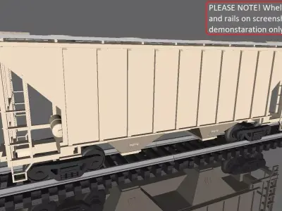 Trinity Rail 2-bay 37 ft Covered Hopper printable in H0 Scale 3D print model