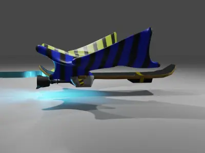 HOVERBOARD WITH MING Low-poly 3D model