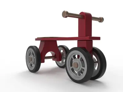 Kids bike Low-poly 3D model