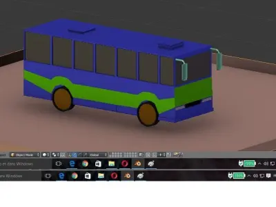 low poly bus Low-poly 3D model purchase