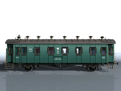 Passenger carriage 2-axles 3D model