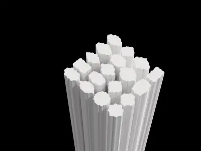 Set of 20 different types of pillars 3D model