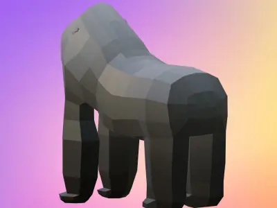 Low poly gorilla  Low-poly 3D model
