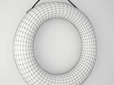 Red and White Life Preserver 2 3D model