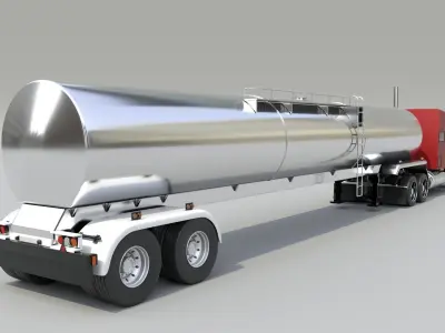 Red Peterbilt 389 truck at lowa 80 truck stop 3D model