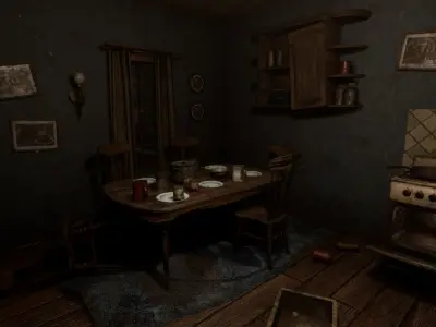 Abandoned Kitchen Low-poly 3D model