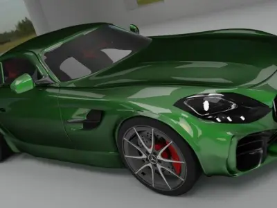 Mercedes AMG GTR Low-poly 3D model