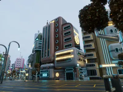 SCIFI ATOMPUNK BUILDING 04 Low-poly 3D model