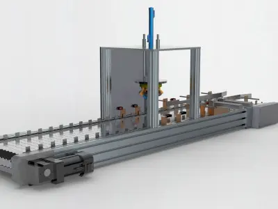 Cleaning assembly line 3D model