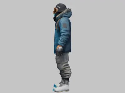 Stylized Snow Clothing 3D Model Low-poly 3D model