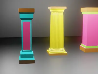 pillars Low-poly 3D model