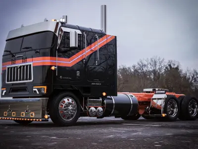 International 9600 Cabover Truck Custom JD Edition 3D model