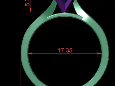 Round 0-75-CT Flat Profile Round Shank Width 3-20mm 3D print model