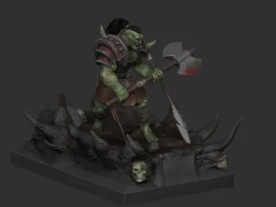 Orc with an axe 3D print model