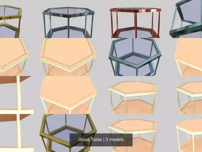 Glass Table 3D Model Collection purchase