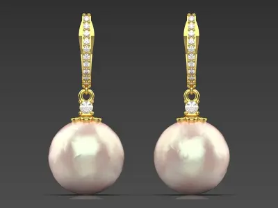 luxury pearl earring pe0021 3D print model