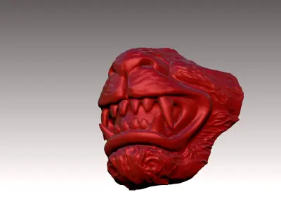 lion mas half face fantasy mask 3D print model