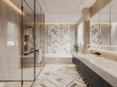 Modern Bathroom 3D Model 3D model