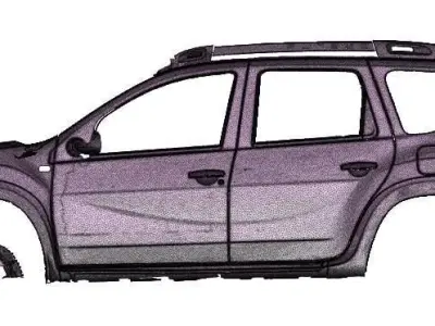 3D Scanned Left Side Dacia Duster 2015 Scale 1 to 1  3D model