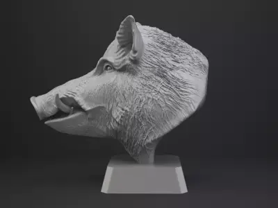 Boar Bust - Animal Figurine 3D print model