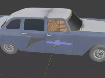 old car Low-poly 3D model 4