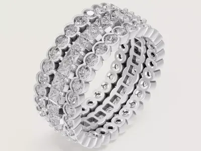 BRODERIE - RING - FULL DIAMONDS 3D print model