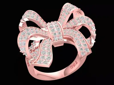 Luxury Bow Diamond Ring for Women 2253 3D print model