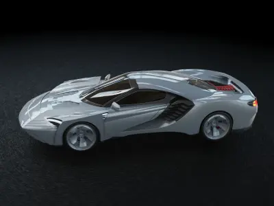 Vision R futuristic sports car 3D model
