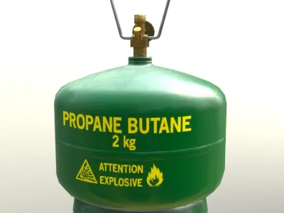 Gas Cylinder 2kg Green Low-poly 3D model