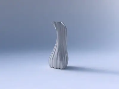 Vase twist puffy bent triangle with twisted smooth ribbons  3D print model