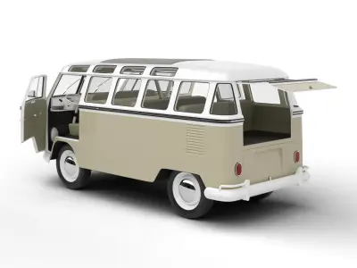 Volkswagen T1 Samba Bus 1950 HQ 3d model 3D model