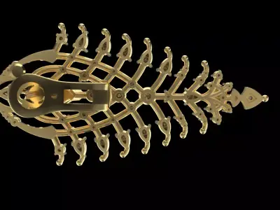 Emerald and diamond stud earrings 3D print model