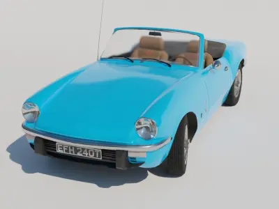 SpitFire 3D Rigged Car Full Auto Rig Fully customizable 3D model